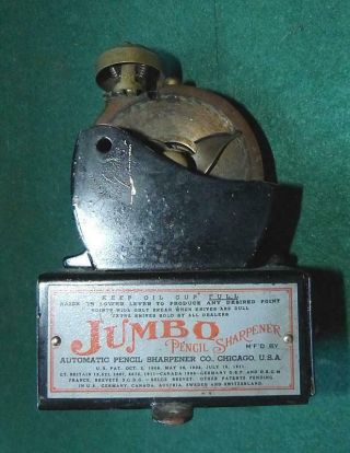 Rare Antique American Pencil Sharpening Co.  " Jumbo " Sharpener - Ca 1910 - Vg Cond