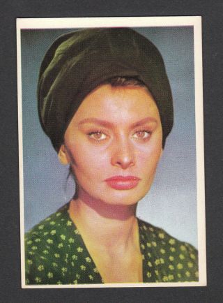 Sophia Loren Vintage 1960s Movie Film Star Card From Europe 115