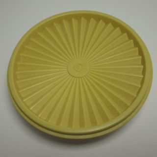 Vintage Tupperware Salad Cereal Bowl Set of 3 Yellow Gold Canister Lid 890 1323 3