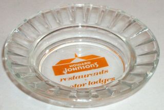 Vintage HOWARD JOHNSON ' S RESTAURANTS MOTOR LODGES Ashtray Orange Logo 2