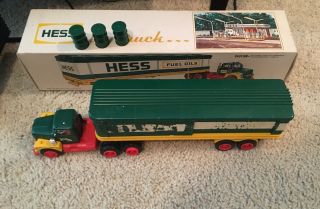 Vintage 1976 Hess Toy Truck Fuel Oils W/box All 3 Barrels