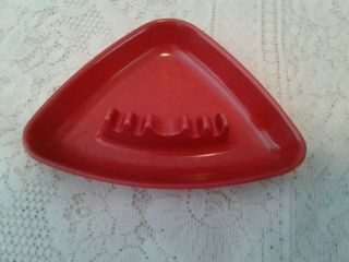 Vintage Mid Century Ges - Line Delta Wing Triangle Melamine Ashtray Red
