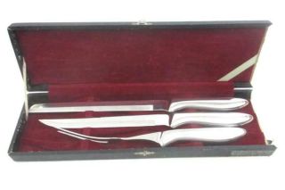 Vintage 3 - Piece Carving Set Stainless Steel Hollow Handle Made In Japan