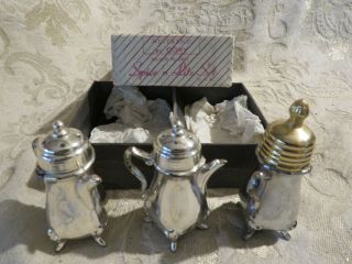 Vintage Nu - Trend By Cory Silver Plated " Spice N Lite Set " Box