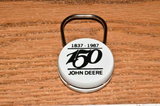 Vintage John Deere Keychain 1837 - 1987 150 Years Key Ring