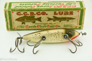 Vintage Creek Chub Husky Injured Minnow Antique Fishing Lure Silver Flash Rs6