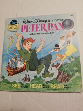 Walt Disney Book And Record Story Of Peter Pan With Songs From The Film Vintage