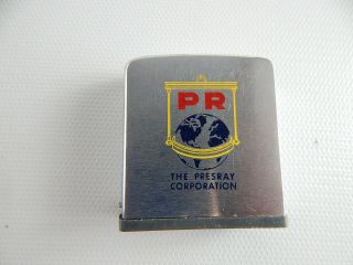 Vintage Zippo Tape Measure Usa " Pr The Presray Corporation " Fast