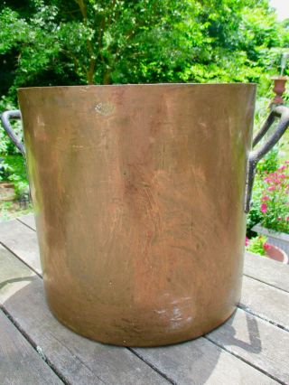 Antique 1800 ' s L.  F.  D.  &H.  43&45 Wooster St.  NY Huge Copper Stock Pot w/Iron Handles 3