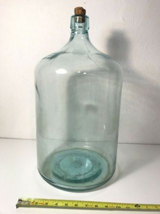 Vintage Marked 1931 Aqua Glass 5 Gallon Water Jug - Ex