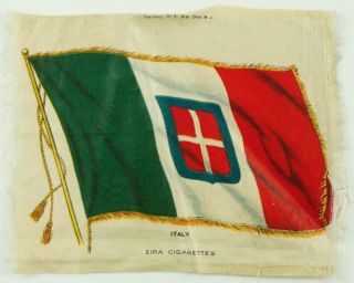 Vintage Italy Flag Large Country No 7 Zira Cigarette Silk Card 4 X 6