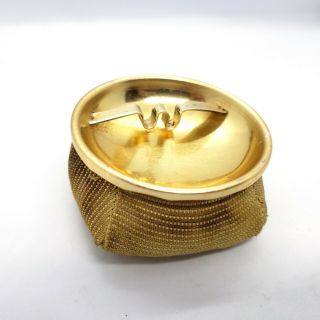 Vintage Bean Bag Ashtray Anodized Gold Aluminum Dashboard No Spill Made In Japan