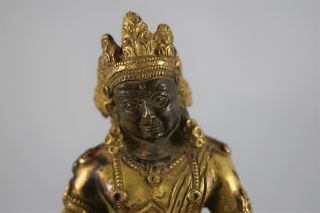 Chinese Antique Gilt Bronze Jambhala Figure Statue 3