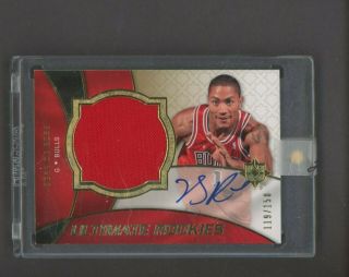 2008 - 09 Ud Ultimate Derrick Rose Rc Rookie Jersey Auto 119/150 Bulls