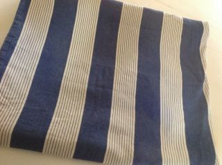 Pottery Barn Linen Blend Vintage Blue/ Flax Stripe Modidied Duvet Cover