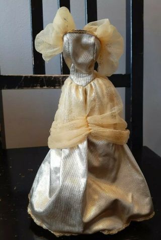 Vintage Barbie Hand Made Party Prom Dress Ball Gown Belle Beauty And The Beast