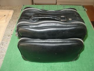 Vintage Coast S - 1 Black Learher Padded 3 Zipper Camera Bag