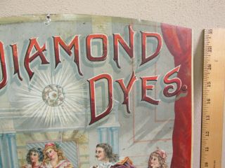 ANTIQUE DIAMOND DYES TIN LITHO SIGN COURT JESTER Kellogg & Bulkeley 3