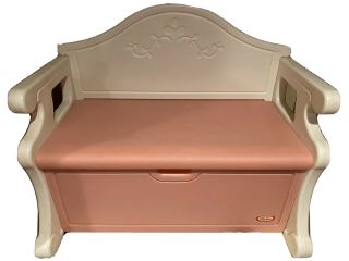 Vintage Little Tikes Tykes Pink Victorian Toy Box Toybox Princess Bench