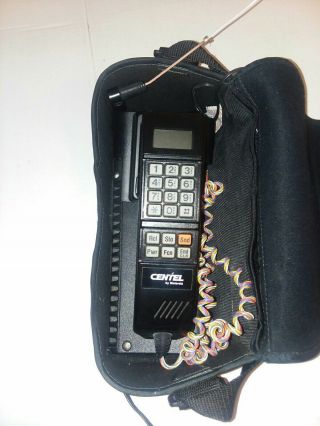 Vintage Motorola Centel Brick Cellular Phone W/ Charger And Case