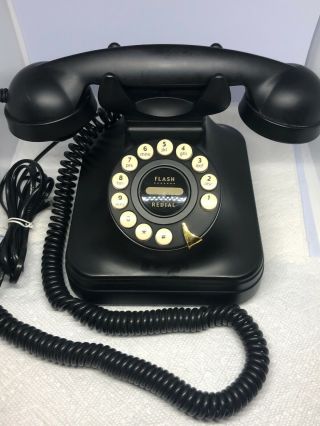 Vintage Touch Tone Grand Corded Desk Telephone Retro Landline Black