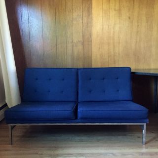 Vintage Mid - Century Modern 1950s Florence Knoll Parallel Bar Settee Sofa