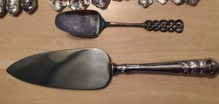 David Andersen Silverplate 60G,  830s on small serv.  Spoon Knife Spoon Fork Norrona 2