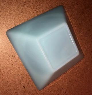 Vintage Delphite Blue Milk Glass Ashtray Glass Square 3