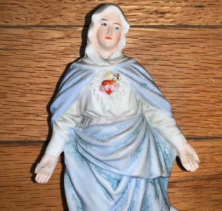 Vintage Porcelain Immaculate Heart Holy Water Font 7” Blessed Virgin Mary 2
