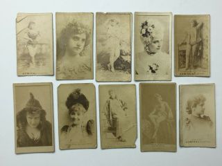 10 Antique Victorian Cigarette Cards - Actress - Risque Women - Admiral