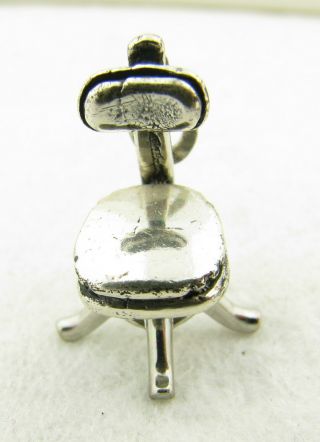 Vintage Beau Sterling Silver Moving Swivel Office Chair Bracelet Charm