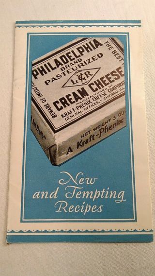 Vintage Philadelphia Cream Cheese Adverting Recipe Booklet Cookbook Pamphlet