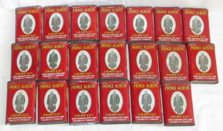 20 Vintage Prince Albert Crimp Cut Pipe & Cigarette Tobacco Pocket Tins 1950s 2