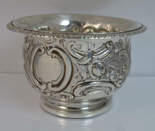 Large Georgian Solid Silver Circular Bowl Or Salt Cellar