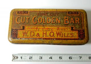 Vtg Cut Golden Bar W.  D.  & H.  O.  Wills Imperial Fine Cut Tobacco Tin