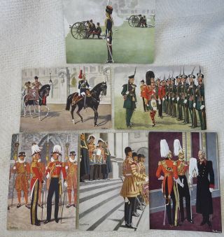 6 Vintage British Uniform Postcards From Ww2 Us Army Soldier May 1944 Souvenirs