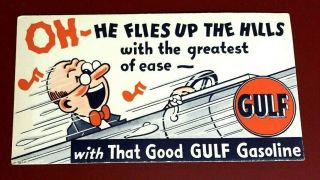 Vintage Gulf Gasoline Gas Oil Advertising Ink Blotter