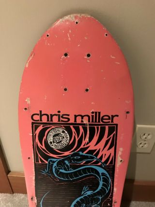 Vintage 1980’s G&S Chris Miller Lizard Skateboard Deck Rare Pink Santa Cruz Alva 2