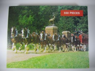 Vintage 1978 Anheuser - Busch Budweiser Beer Clydesdales 550 Piece Jigsaw Puzzle