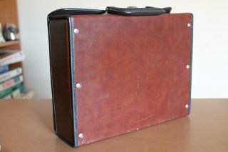 Vintage 30 Cassette Tape Case Storage Holder Brown and Black Twist Lock 3