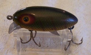 Vintage Clark Water Scout Wood Lure 1/01/20pot Gold Scale 2 - 1/4 "