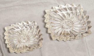 Vintage Set Of 2 Clear Glass 1960 