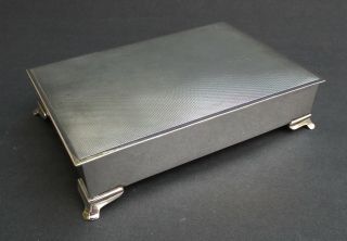 Heavy Art Deco Style Solid Silver Cigarette / Cigar Box - B 
