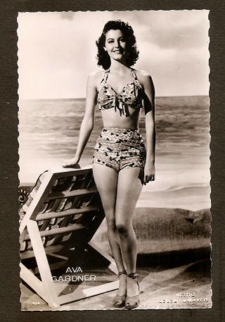 Ava Gardner Postcard Real Photo Vintage 1954 Great Card & Rare