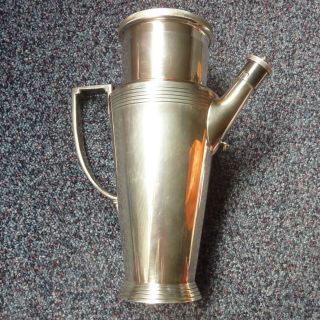 Mappin & Webb Art Deco Silver Plate Cocktail Shaker Maker By Keith Murray C1920s