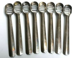 Vtg The Corn Butterer Set Of 8 Silver Plate Stainless Steel Hartman Co Racine Wi