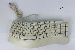 Vintage Ps/2 Microsoft Natural Ergonomic Keyboard Elite X03 - 51763 E06401comb