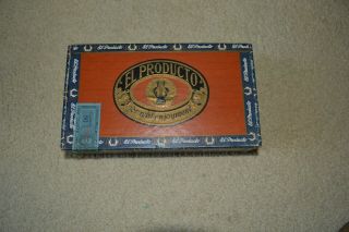 Vintage El Producto Cigar Box With Stamp