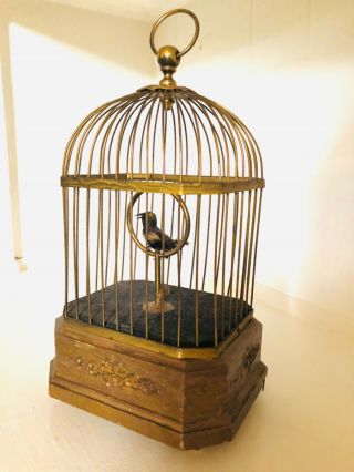 Antique German Karl Griesbaum Singing Bird Cage Mechanical Music Box Automaton