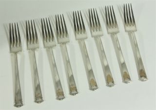 International Silver Theseum Set Of 8 Sterling Dinner Forks - Not Monogrammed